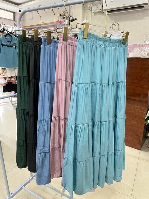 A-Line Ruffle Long Skirts